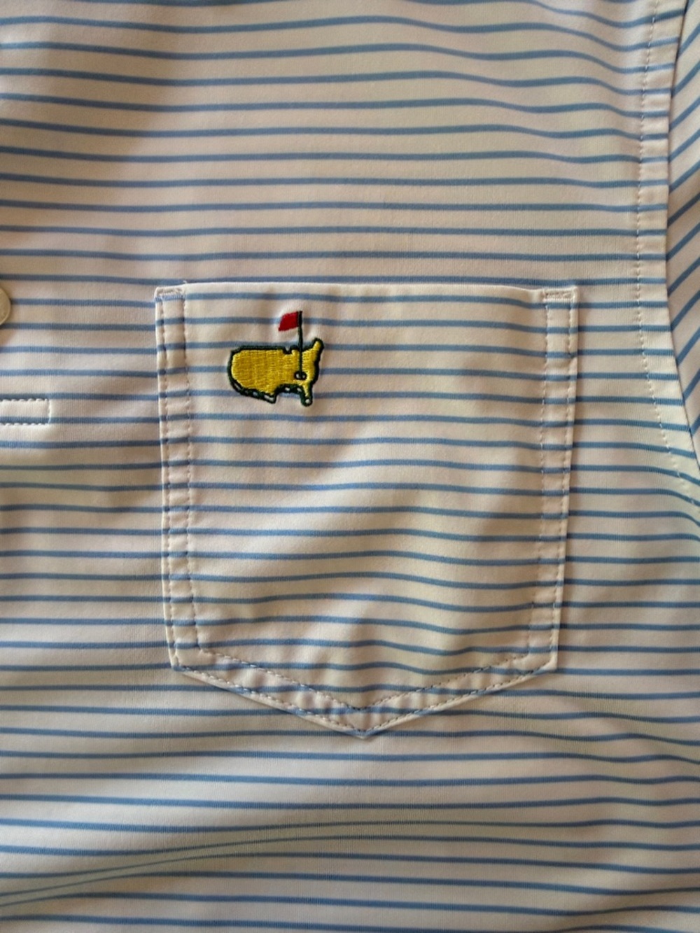 Masters Light Blue and White Youth Striped Polo with Embroidered Logo - Picture 4 of 5